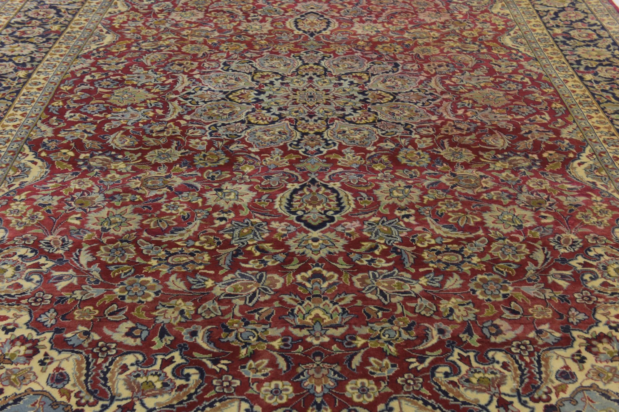 9' 4 x 13' 7 Hand Knotted Isfahan Persian Wool Rug