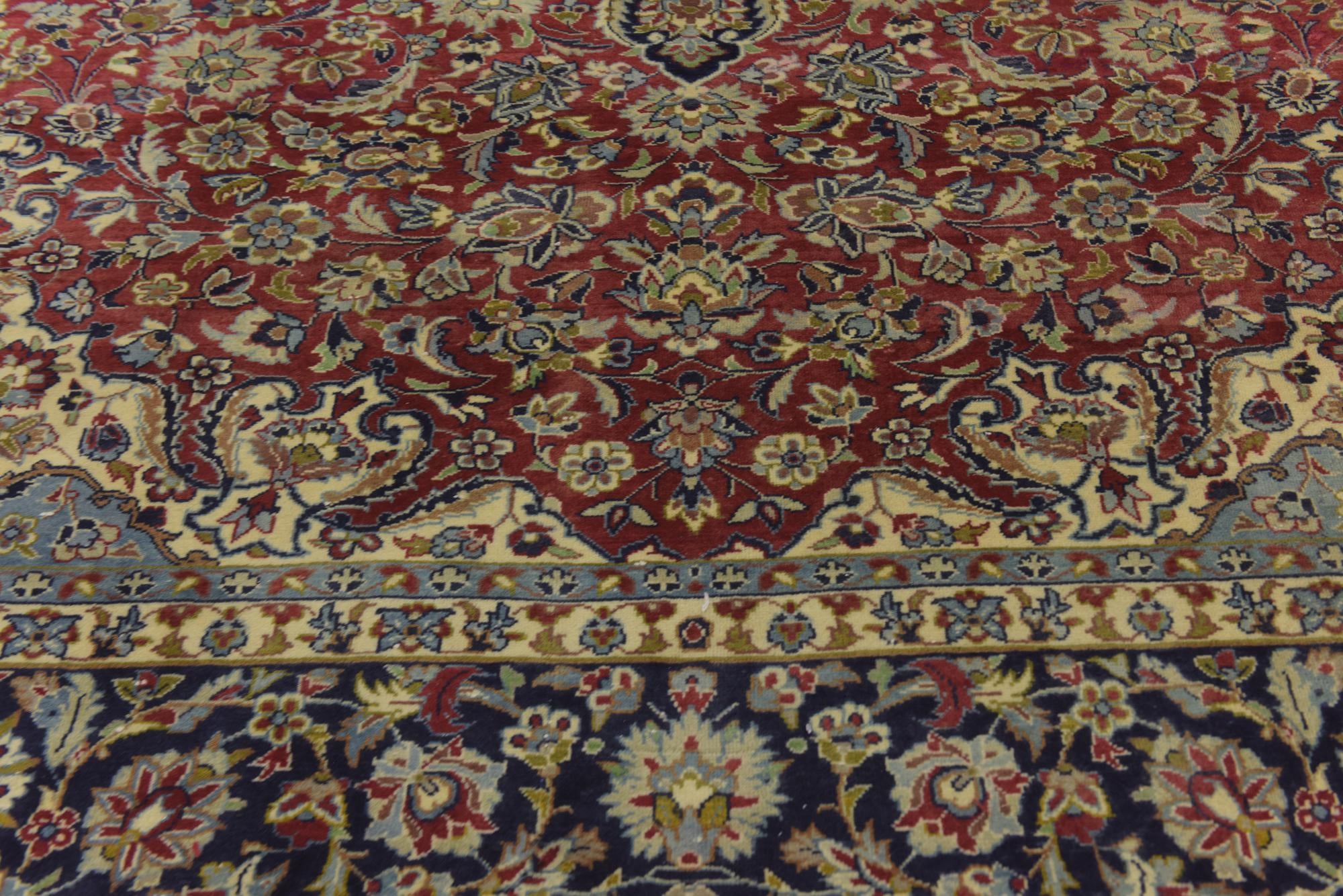 9' 4 x 13' 7 Hand Knotted Isfahan Persian Wool Rug