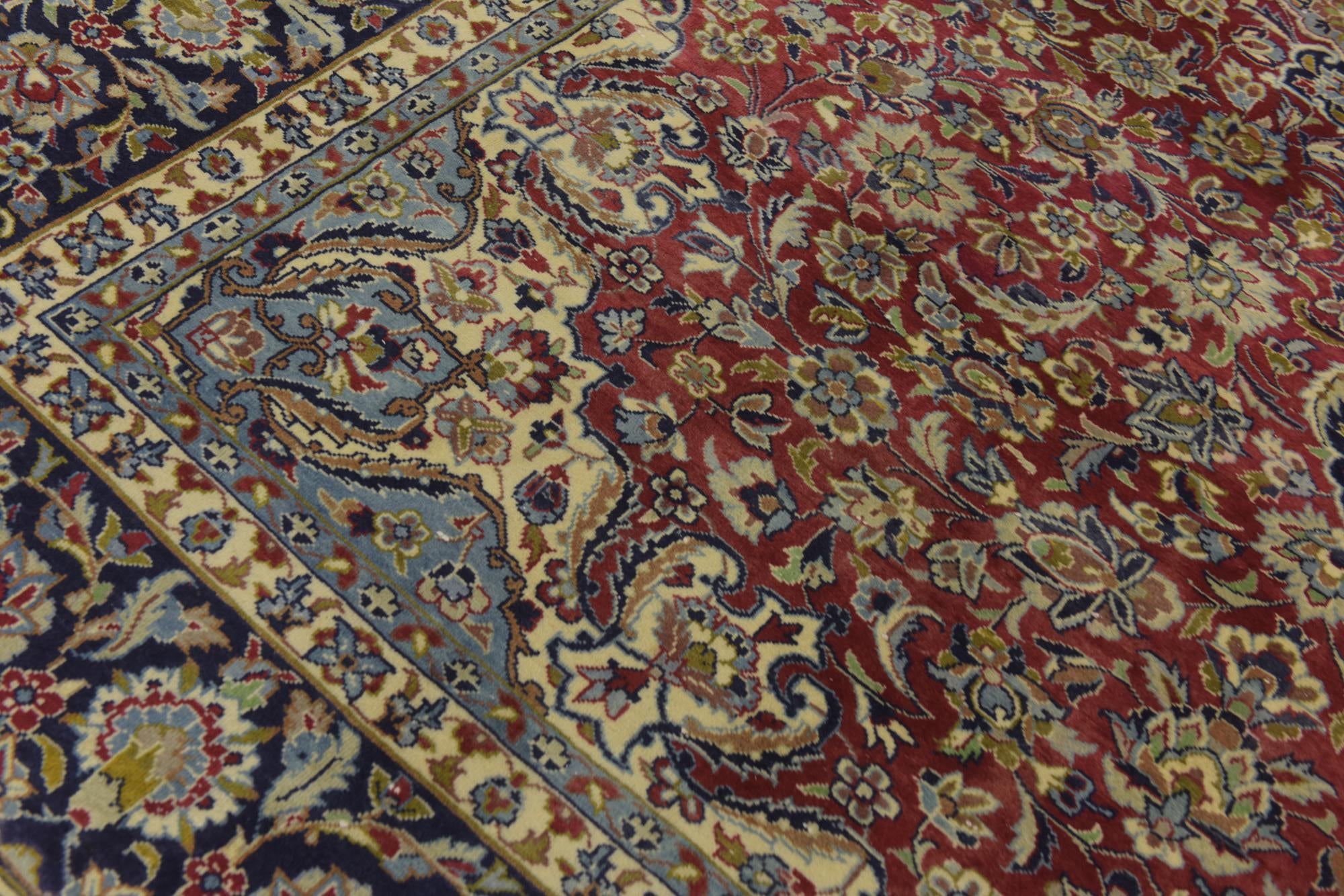 9' 4 x 13' 7 Hand Knotted Isfahan Persian Wool Rug