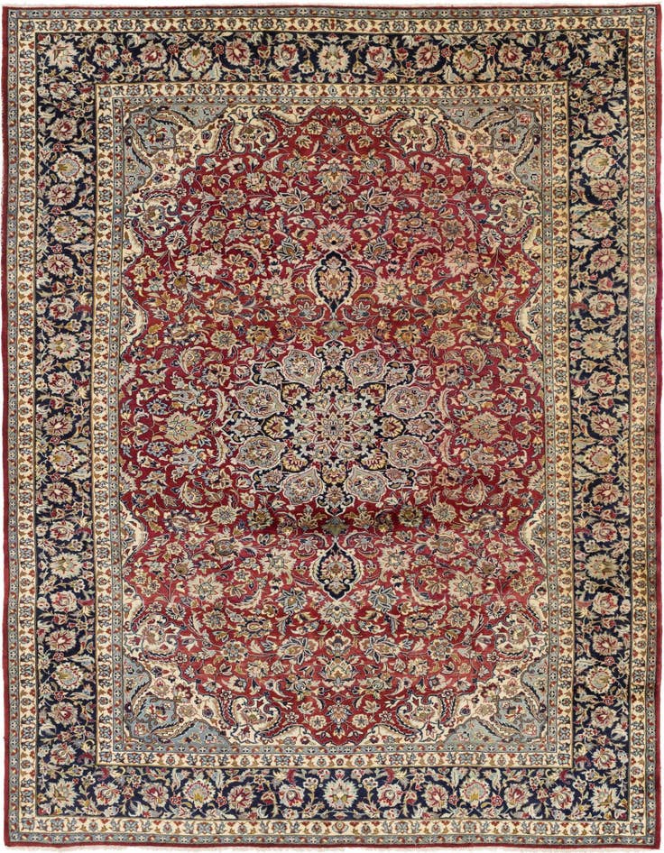 Detail image of 9' 4 x 13' 7 Hand Knotted Isfahan Persian Wool Rug