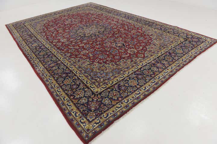 9' 6 x 13' 6 Hand Knotted Isfahan Persian Wool Rug