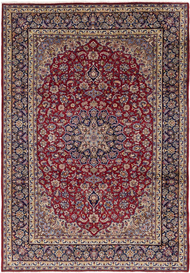 Detail image of 9' 6 x 13' 6 Hand Knotted Isfahan Persian Wool Rug