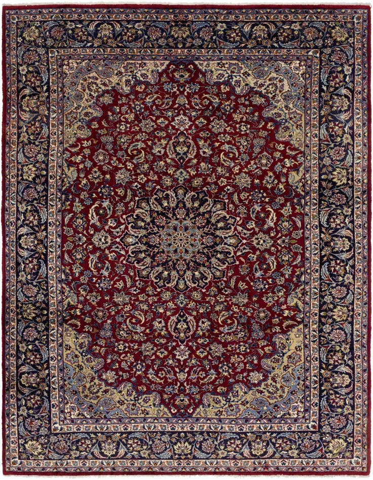 Detail image of 9' 7 x 13' Hand Knotted Isfahan Persian Wool Rug