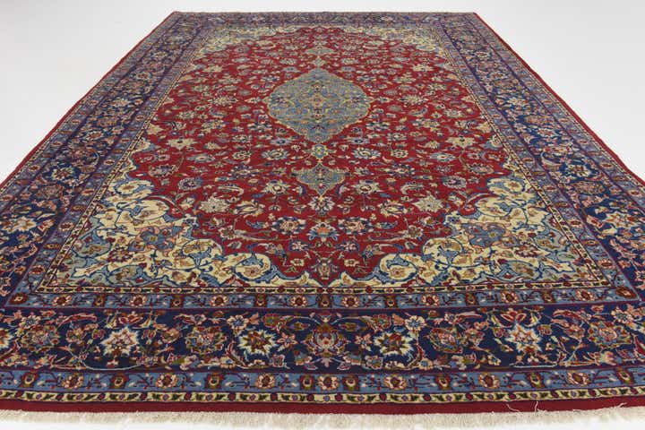 9' 8 x 14' 8 Hand Knotted Isfahan Persian Wool Rug
