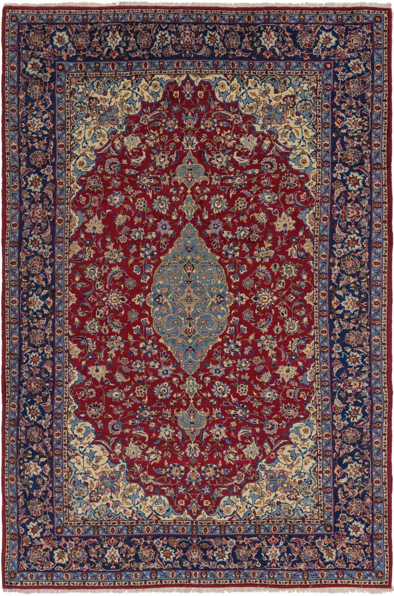 9' 8 x 14' 8 Hand Knotted Isfahan Persian Wool Rug