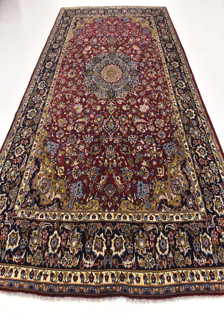 9' 9 x 13' Hand Knotted Isfahan Persian Wool Rug