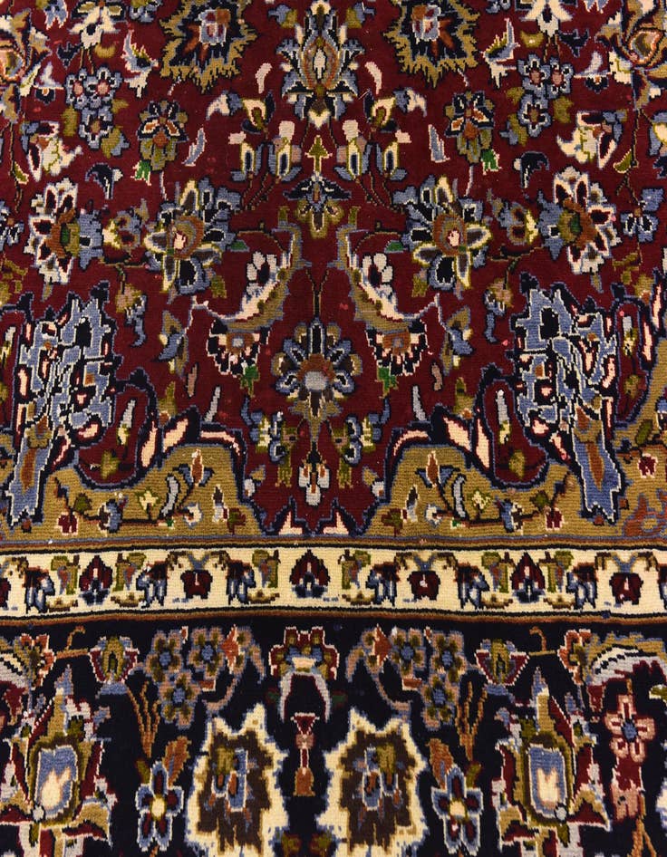 Detail image of 9' 9 x 13' Hand Knotted Isfahan Persian Wool Rug