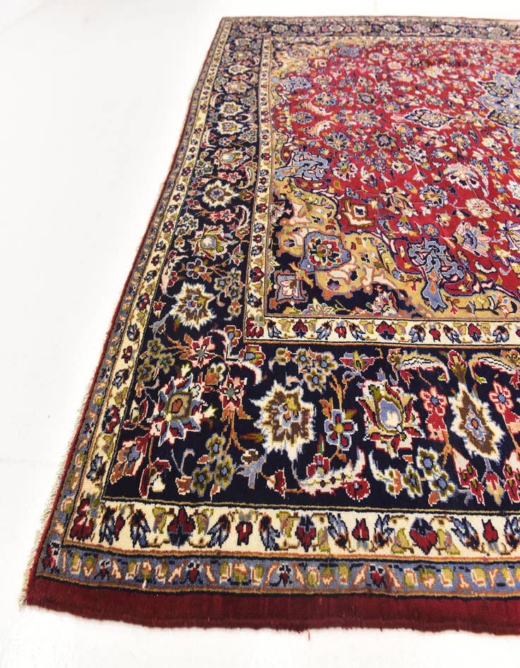 Detail image of 9' 9 x 13' Hand Knotted Isfahan Persian Wool Rug