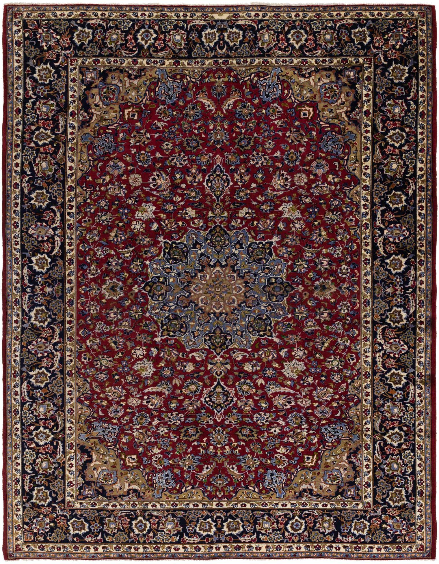9' 9 x 13' Hand Knotted Isfahan Persian Wool Rug