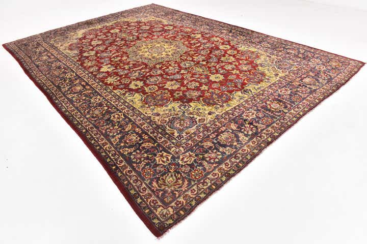 9' 5 x 13' 9 Hand Knotted Isfahan Persian Wool Rug