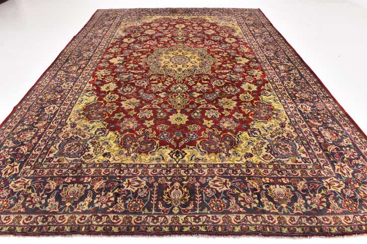 9' 5 x 13' 9 Hand Knotted Isfahan Persian Wool Rug