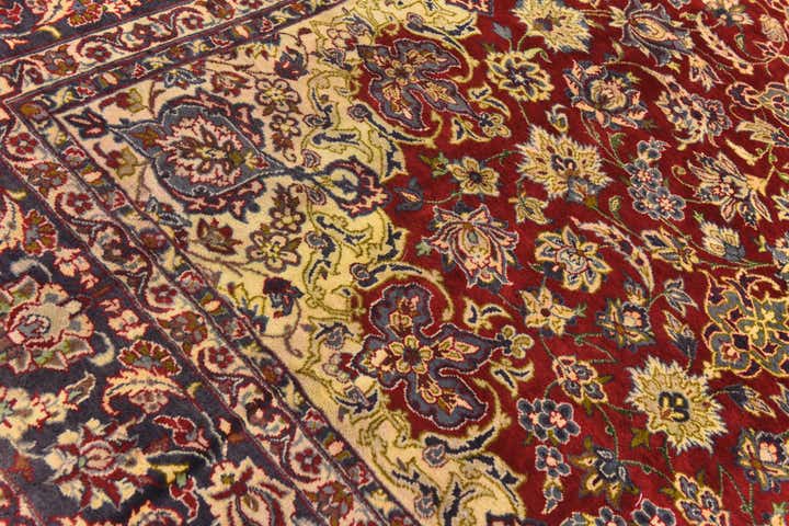 9' 5 x 13' 9 Hand Knotted Isfahan Persian Wool Rug