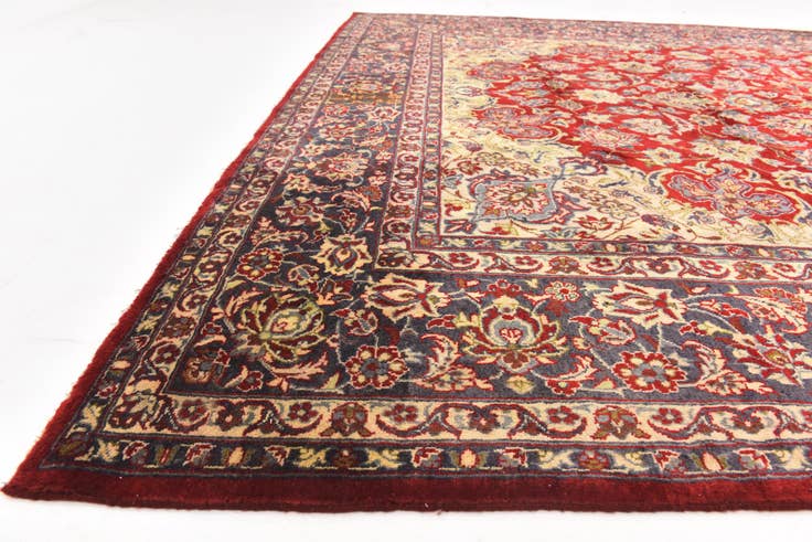 Detail image of 9' 5 x 13' 9 Hand Knotted Isfahan Persian Wool Rug