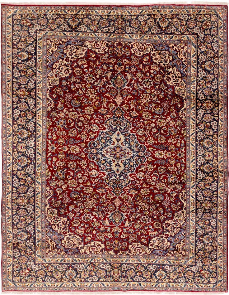 Detail image of 9' 6 x 12' 10 Hand Knotted Isfahan Persian Wool Rug