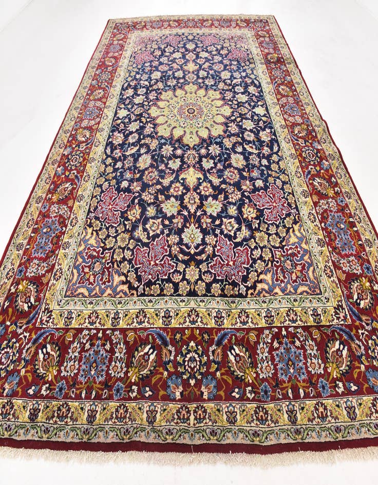 Detail image of 10' 4 x 14' 9 Hand Knotted Isfahan Persian Wool Rug