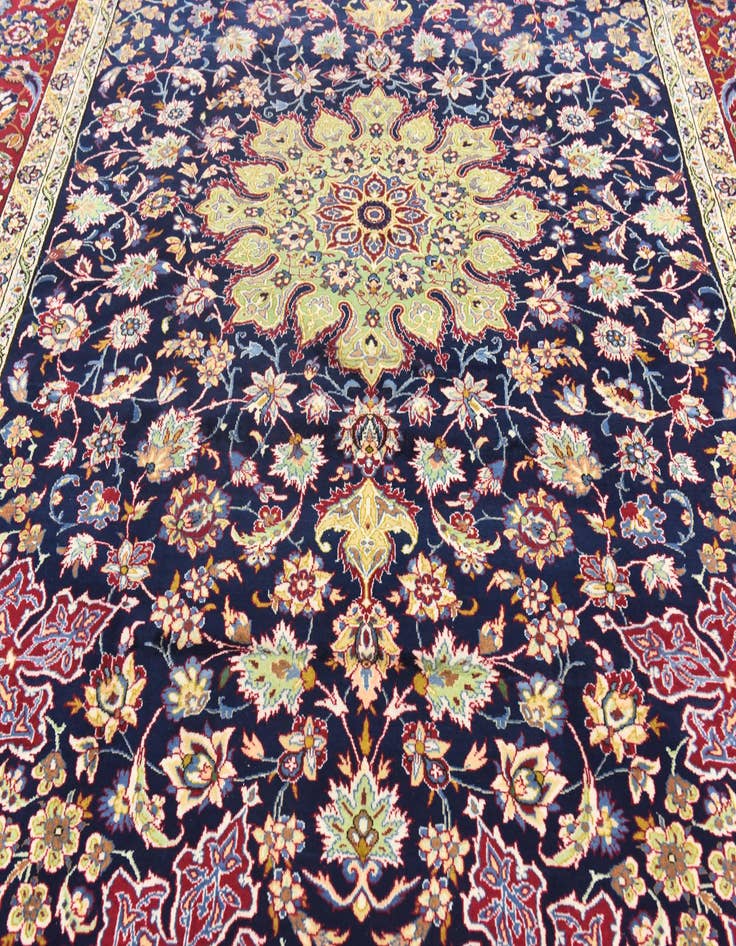 Detail image of 10' 4 x 14' 9 Hand Knotted Isfahan Persian Wool Rug