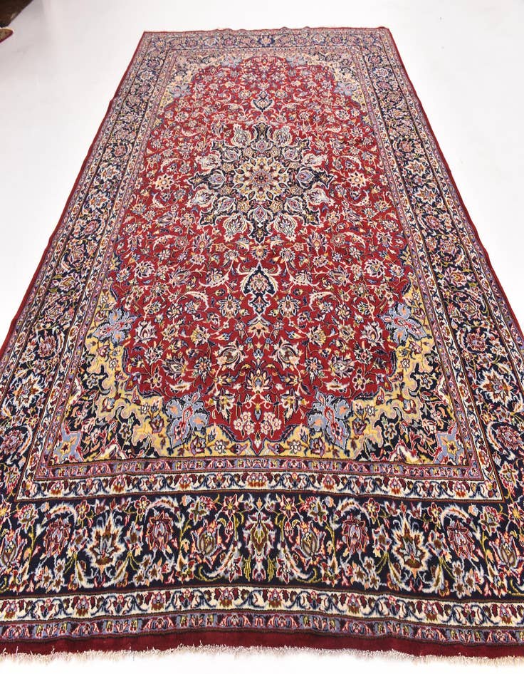 Detail image of 9' 9 x 13'  Hand Knotted Isfahan Persian Wool Rug
