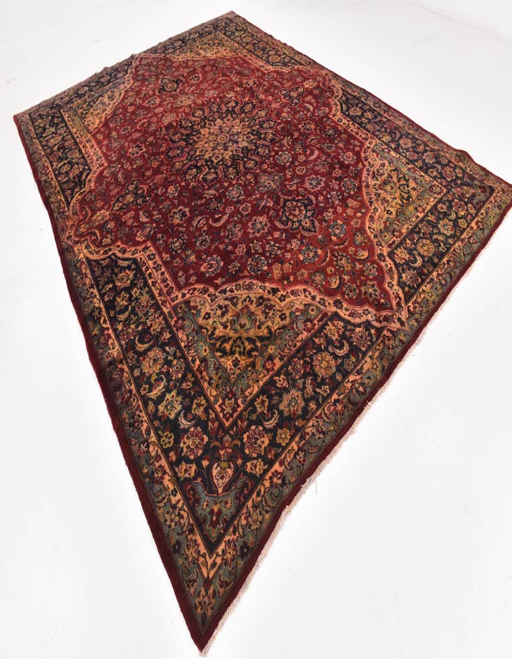 Detail image of 9' 8 x 13' 6  Hand Knotted Isfahan Persian Wool Rug