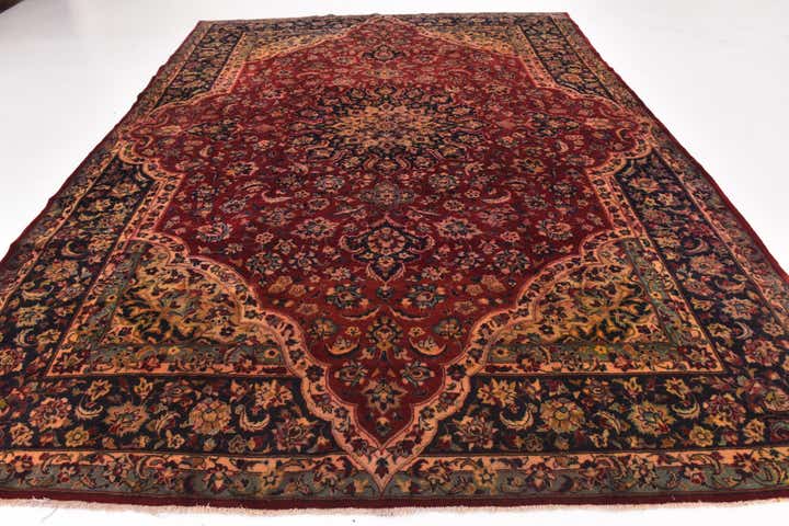 9' 8 x 13' 6 Hand Knotted Isfahan Persian Wool Rug