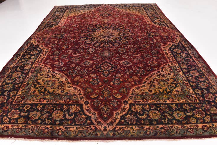 Detail image of 9' 8 x 13' 6 Hand Knotted Isfahan Persian Wool Rug