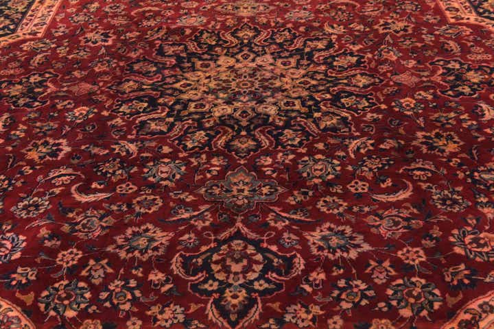 9' 8 x 13' 6 Hand Knotted Isfahan Persian Wool Rug