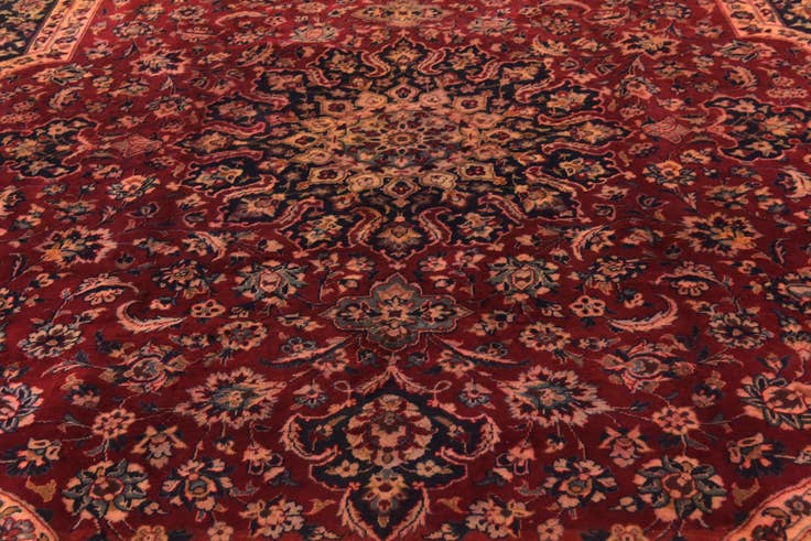 Detail image of 9' 8 x 13' 6 Hand Knotted Isfahan Persian Wool Rug