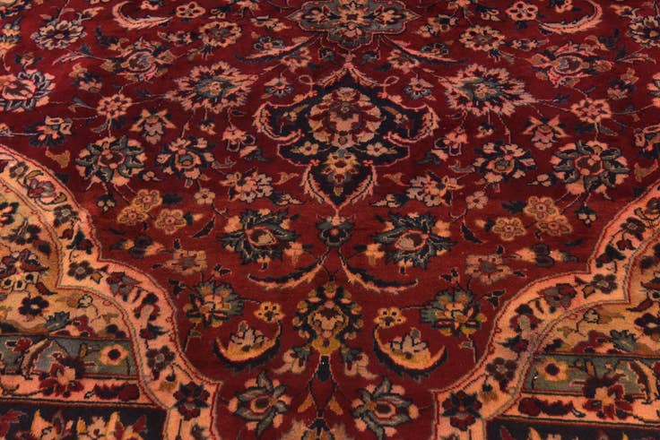 Detail image of 9' 8 x 13' 6 Hand Knotted Isfahan Persian Wool Rug