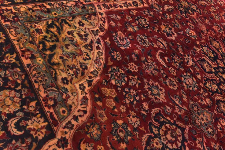 Detail image of 9' 8 x 13' 6 Hand Knotted Isfahan Persian Wool Rug