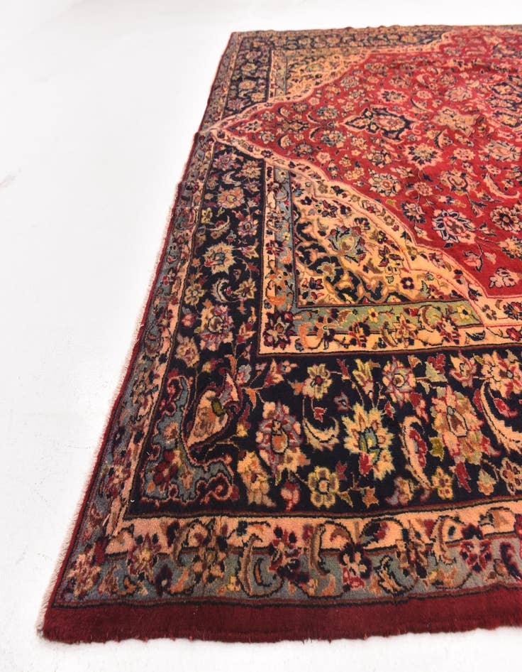 Detail image of 9' 8 x 13' 6  Hand Knotted Isfahan Persian Wool Rug