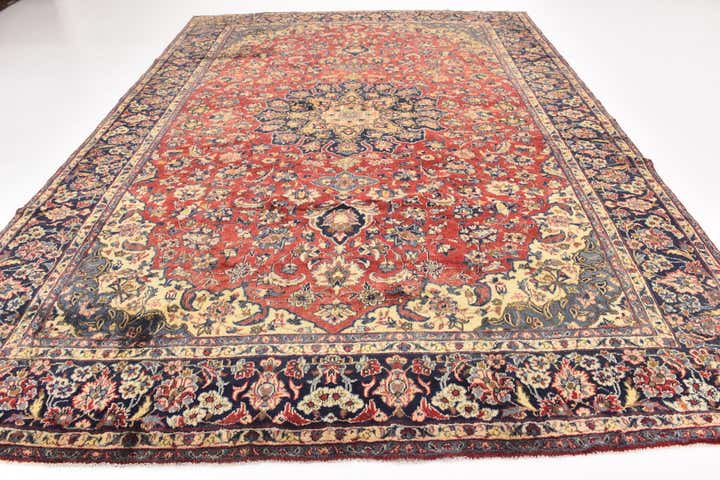 9' 7 x 12' 9 Hand Knotted Isfahan Persian Wool Rug