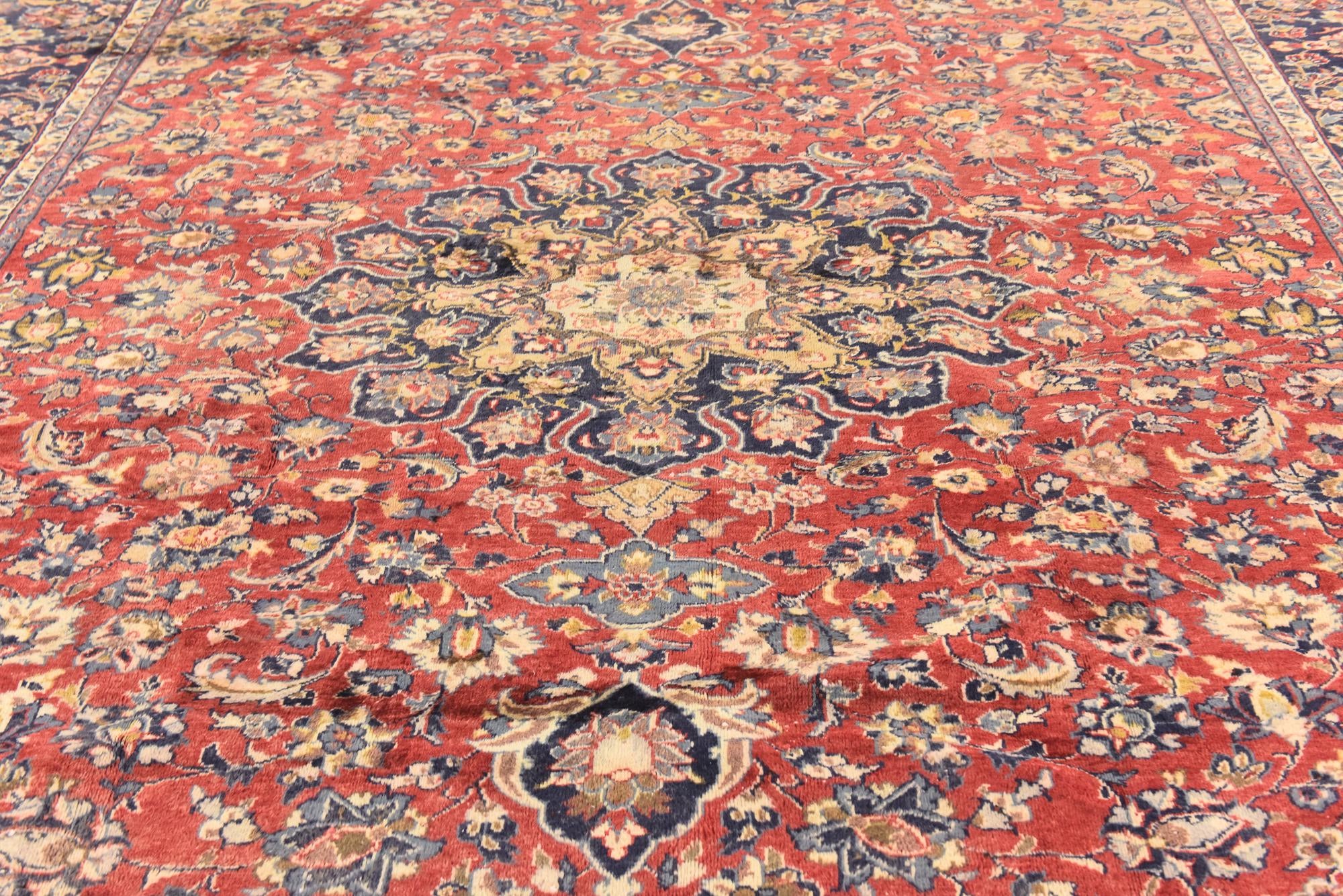 9' 7 x 12' 9 Hand Knotted Isfahan Persian Wool Rug