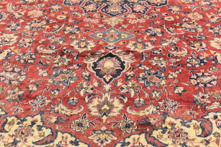 Detail image of 9' 7 x 12' 9 Hand Knotted Isfahan Persian Wool Rug