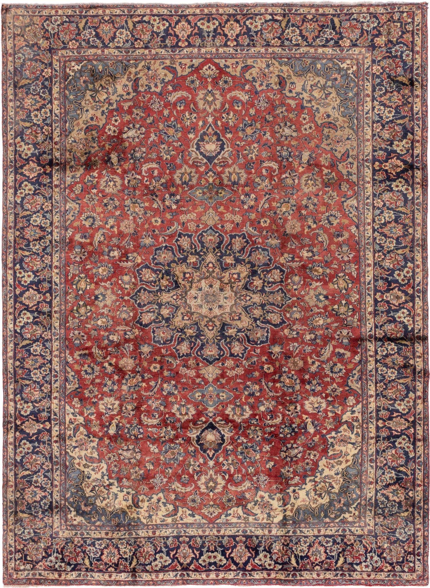 9' 7 x 12' 9 Hand Knotted Isfahan Persian Wool Rug