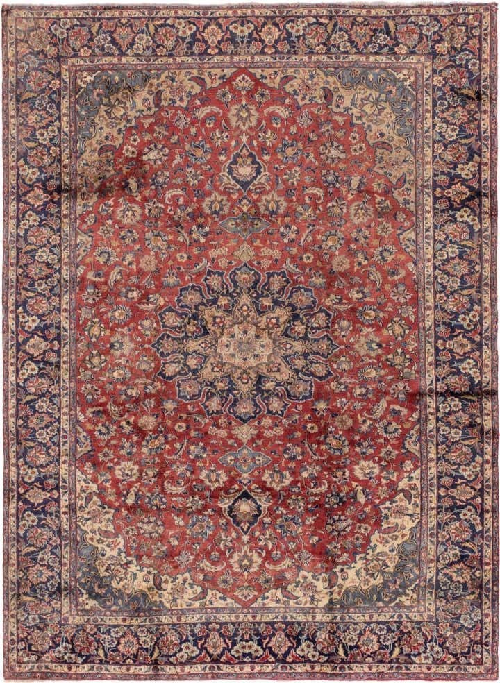9' 7 x 12' 9 Hand Knotted Isfahan Persian Wool Rug