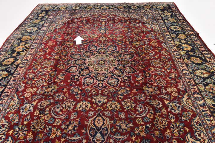 9' 10 x 13' 8 Hand Knotted Isfahan Persian Wool Rug