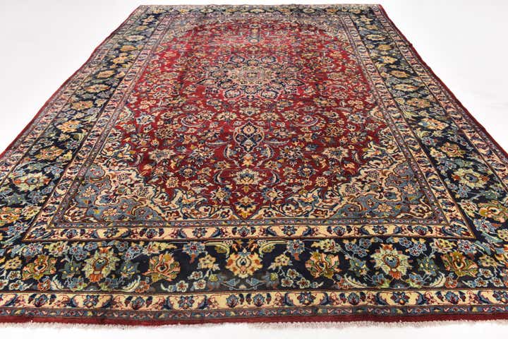 9' 10 x 13' 8 Hand Knotted Isfahan Persian Wool Rug