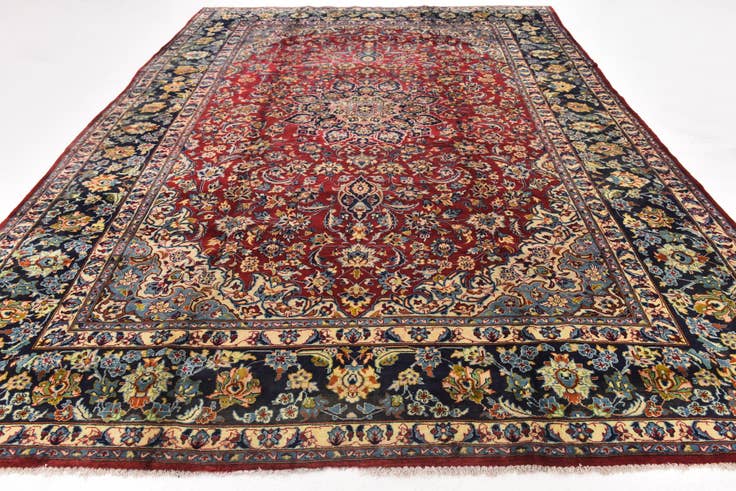 Detail image of 9' 10 x 13' 8 Hand Knotted Isfahan Persian Wool Rug
