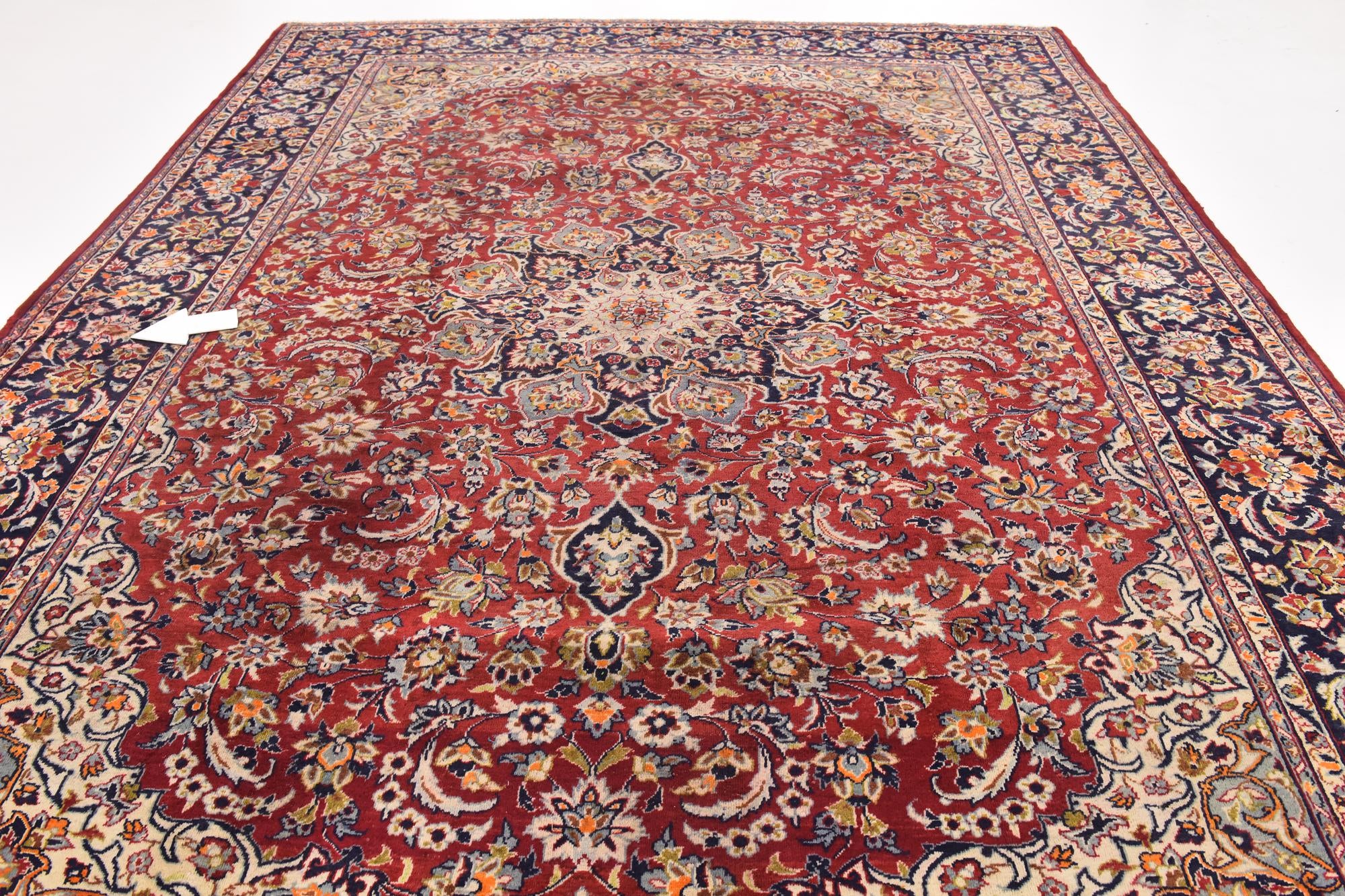 9' 10 x 13' 3 Hand Knotted Isfahan Persian Wool Rug