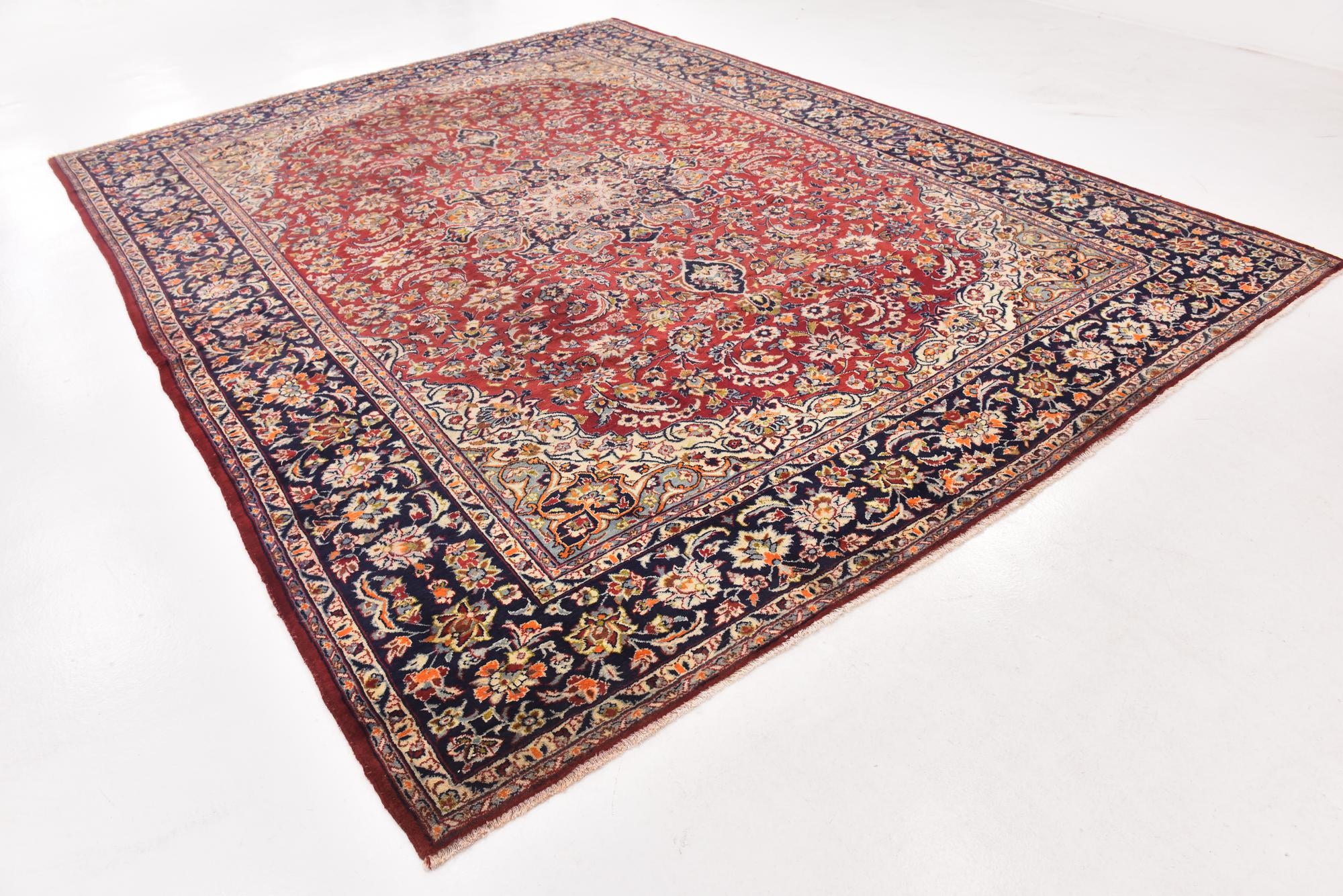 9' 10 x 13' 3 Hand Knotted Isfahan Persian Wool Rug