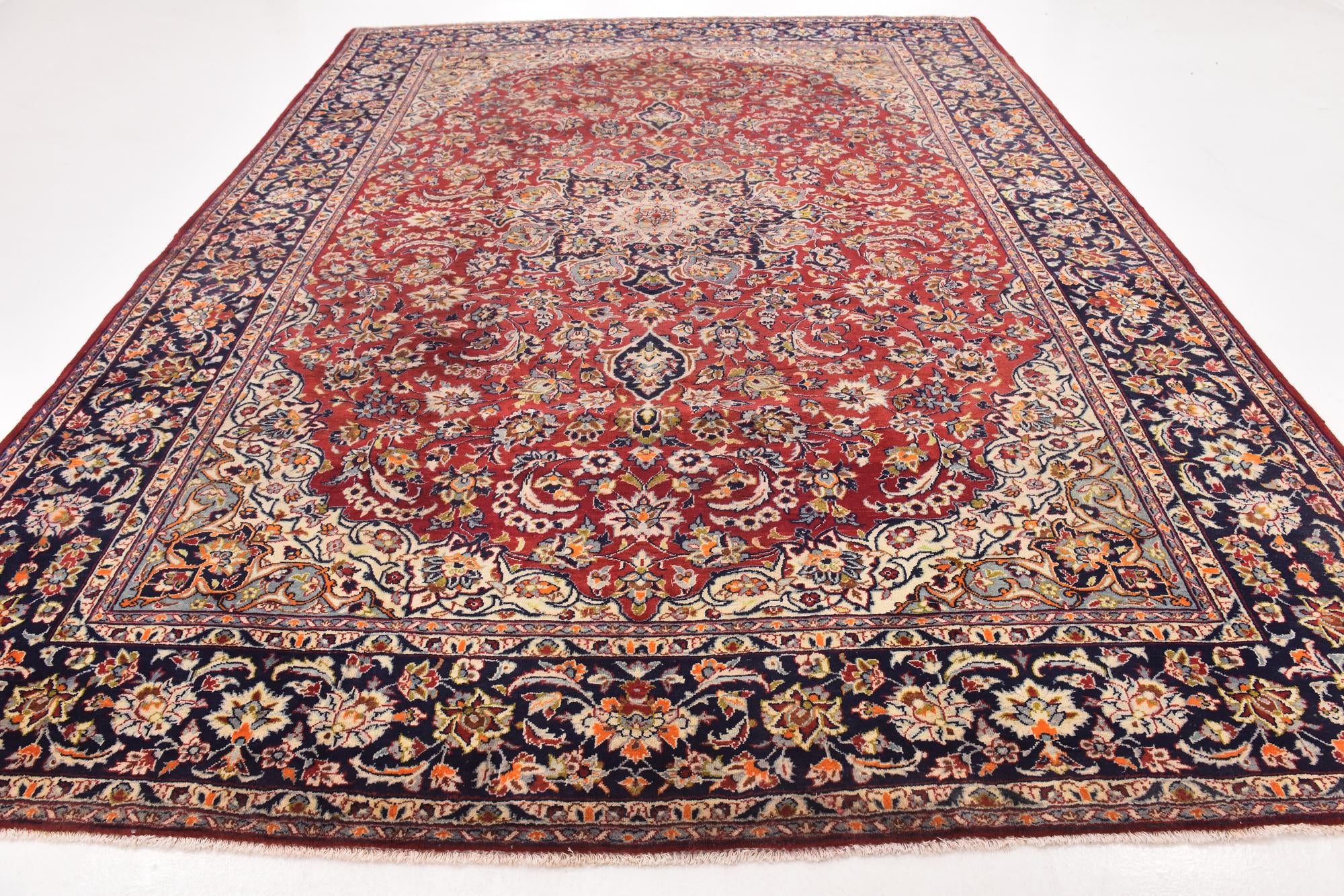 9' 10 x 13' 3 Hand Knotted Isfahan Persian Wool Rug