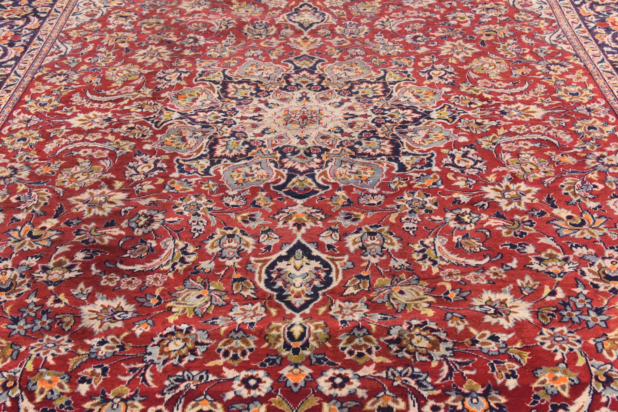 9' 10 x 13' 3 Hand Knotted Isfahan Persian Wool Rug