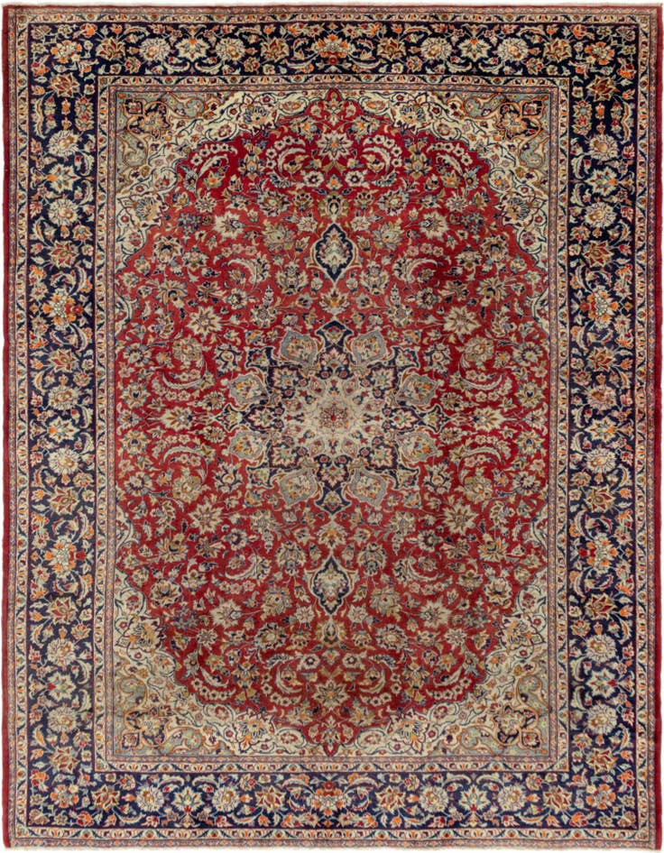 Detail image of 9' 10 x 13' 3 Hand Knotted Isfahan Persian Wool Rug
