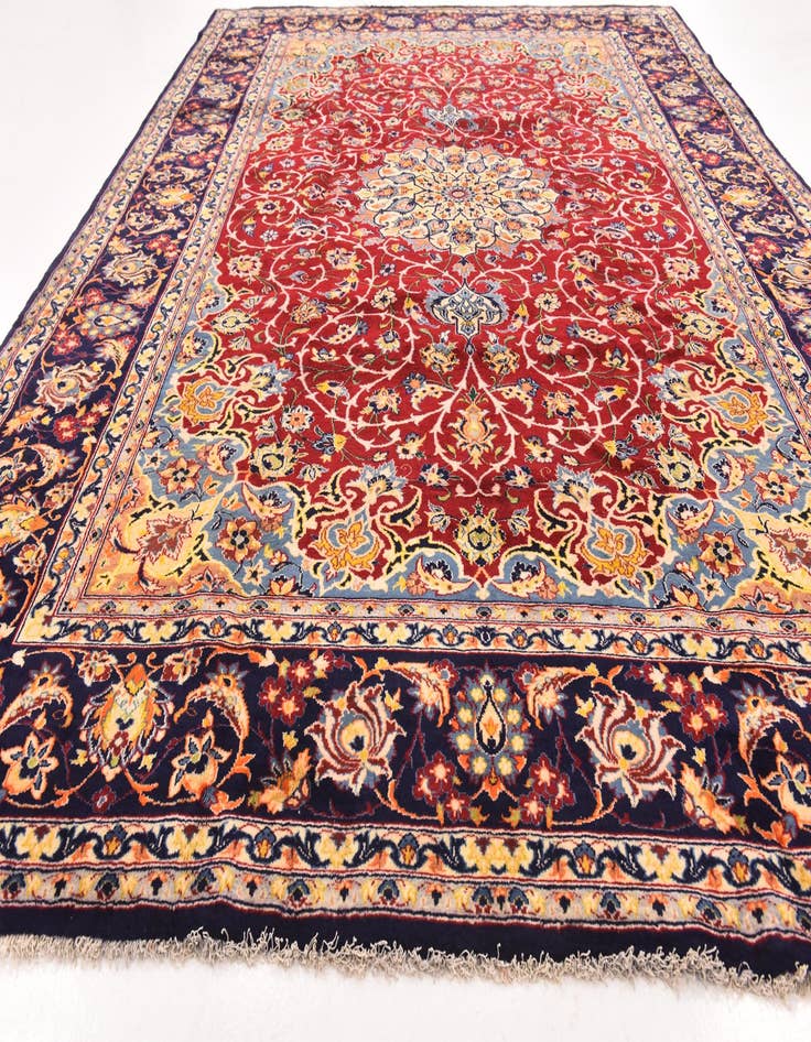 Detail image of 9' 10 x 13' 1  Hand Knotted Isfahan Persian Wool Rug
