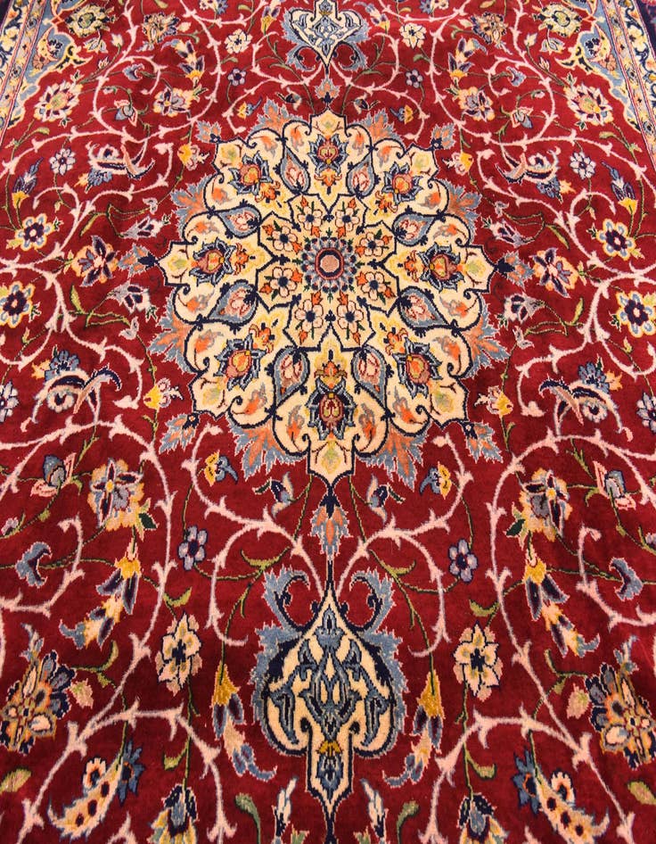 Detail image of 9' 10 x 13' 1  Hand Knotted Isfahan Persian Wool Rug