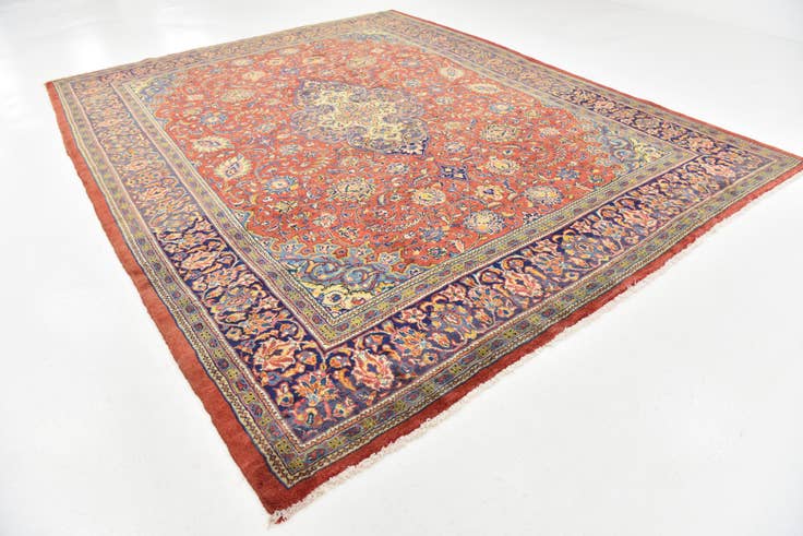 Detail image of 10' x 12' 9 Hand Knotted Isfahan Persian Wool Rug