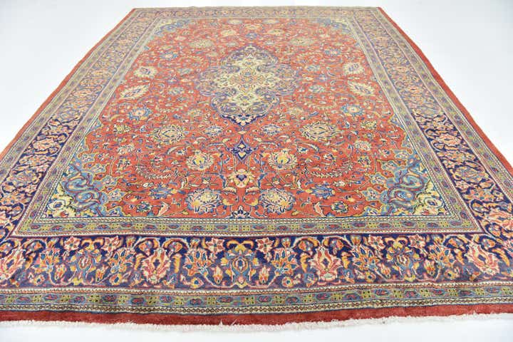 10' x 12' 9 Hand Knotted Isfahan Persian Wool Rug