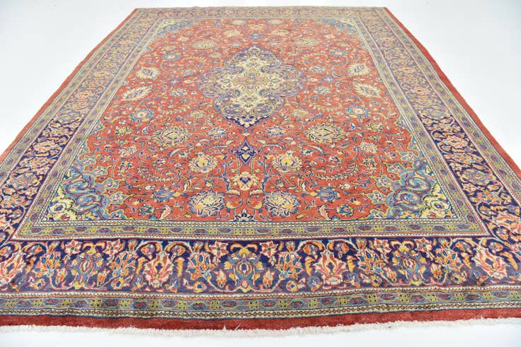 Detail image of 10' x 12' 9 Hand Knotted Isfahan Persian Wool Rug