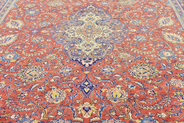 10' x 12' 9 Hand Knotted Isfahan Persian Wool Rug
