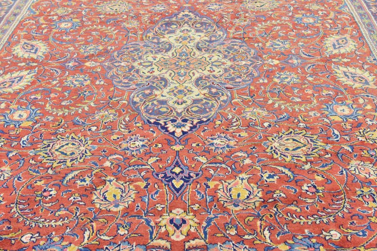 Detail image of 10' x 12' 9 Hand Knotted Isfahan Persian Wool Rug