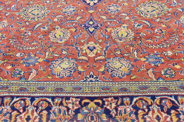 Detail image of 10' x 12' 9 Hand Knotted Isfahan Persian Wool Rug